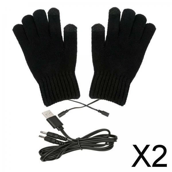 2x Gants Chauffants USB pour Hommes et Femmes, Cadeau D'hiver pour Tricoter Des