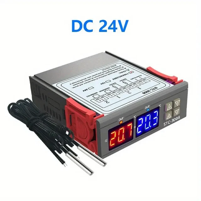 régulateur de température numérique 24v DC double chauffage refroidissemen