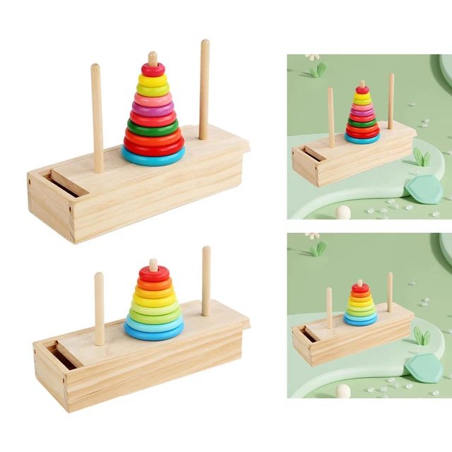 Wooden Stacking Tower Educational Toy Stack Sorting Toy for Children Boys Girls