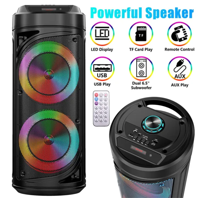 Wireless Blutooth Loud Speaker Outdoor Party Sound System Stereo Bass USB/TF/Aux