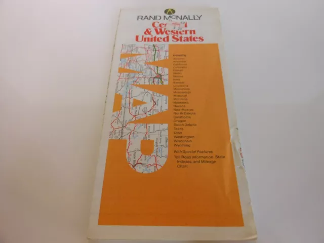 Rand McNally - Central and Western United States Map - Possibly 1987