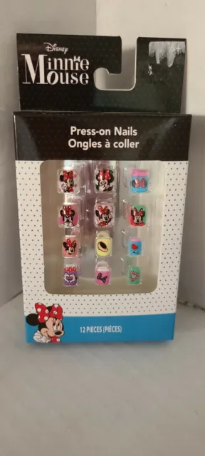 Townley Disney Minnie Mouse girls 12 pc Press-On Nails  multicolored