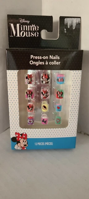 Townley Disney Minnie Mouse girls 12 pc Press-On Nails  multicolored