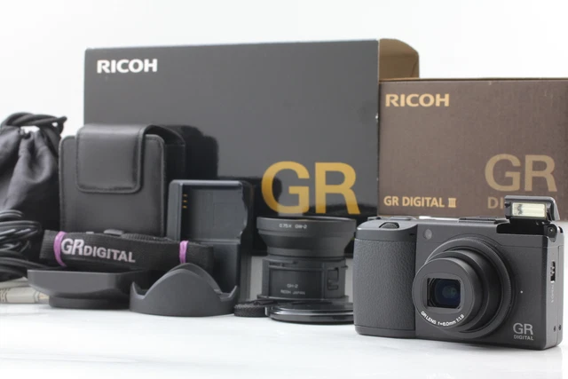 [Near MINT Box & GW-2] RICOH GR DIGITAL III Black 10.0MP Digital Camera JAPAN