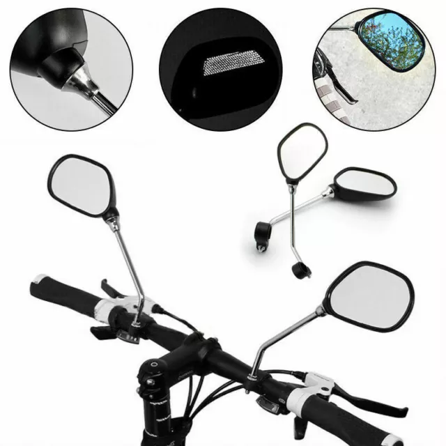 2Pcs Handlebar Rear View Mirror For Bicycle Mobility Scooter Mountain Bike New