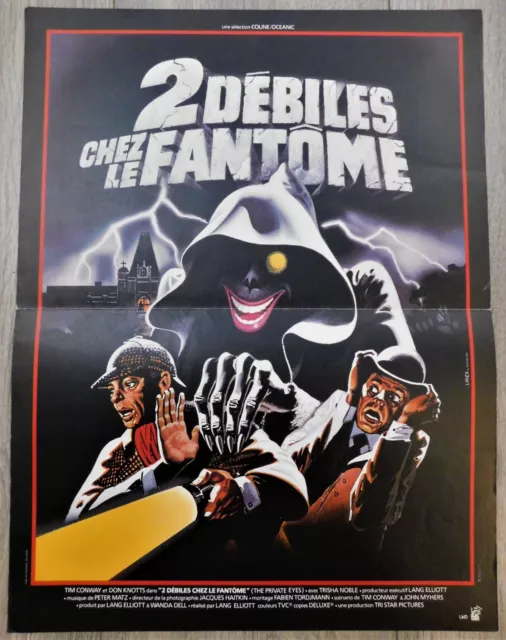 2 Deux Debiles chez le Fantome Affiche ORIGINALE Poster 40x60cm 15x23 1980