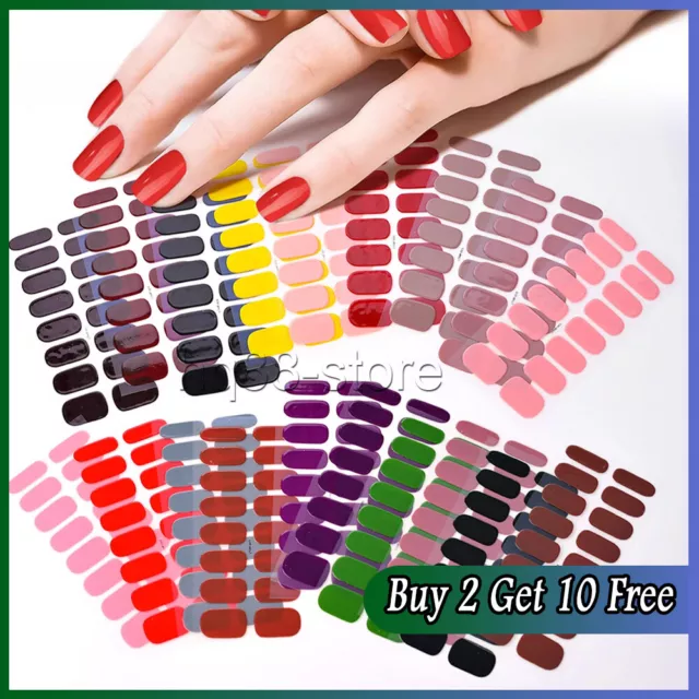16 Sheet Full Wrap Nail Polish Sticker Self-Adhesive Gel Nail Strips Nail Decals