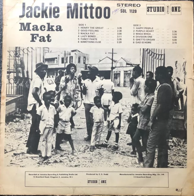 Jackie Mittoo Macka Fat 1971 Jamaica Coxsone Vinyl Lp Sol 1120 Reggae Listen 2