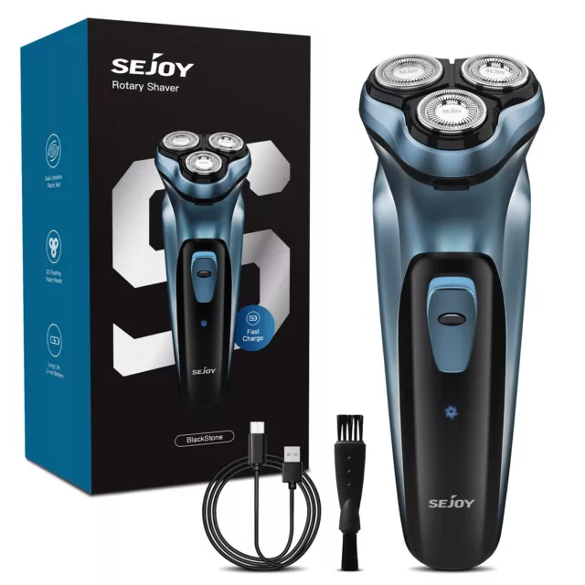 3D Razor Beard Trimmer Men's Clipper Electric Shaver Cordless USB Charge 3 Heads