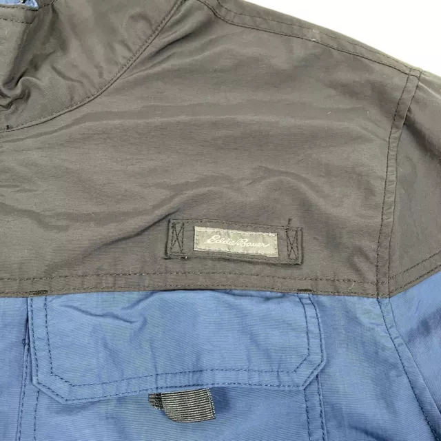 EDDIE BAUER BLUE & Gray Full Zip Windbreaker Field Jacket Pockets ...