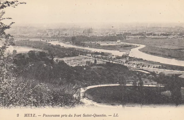 Carte postale ancienne MOSELLE METZ 2 LL panorama pris du fort saint-quentin
