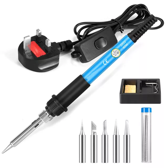 60W LCD Soldering Iron Electronic Welding Solder Wire Adjustable Temperature Kit