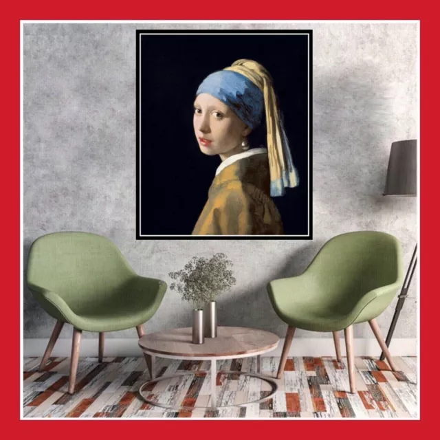 Repro Johannes Vermeer Jeune Fille A La Perle Toile Peinture Tableau Poster Art