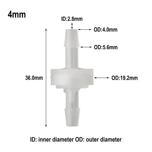 Valvola Di Non Ritorno In Plastica Goobetter - Diametri Da 3mm A 16mm Per Acqua