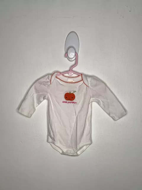 Carters One Piece Bodysuit Baby Girls Size 3-6 Months Pumpkin Long Sleeve