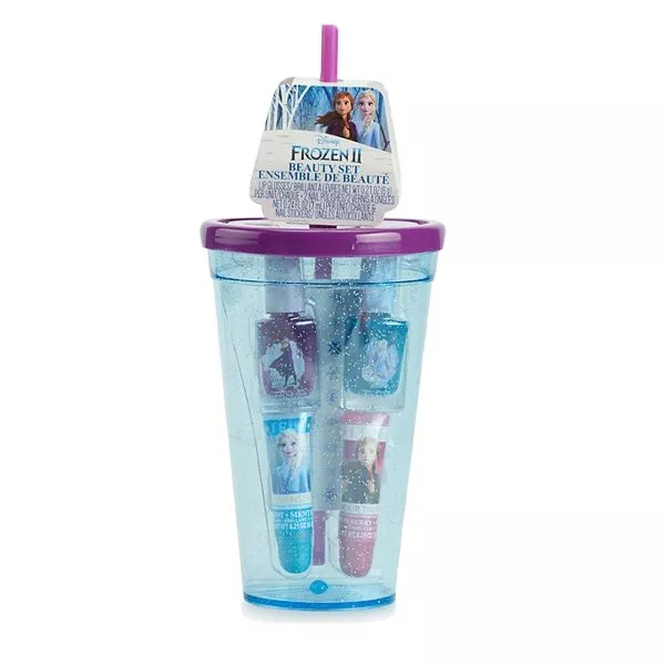 Disney Frozen II Tumbler Beauty Gift Set Lip Gloss,Nail Polish Nail File/Sticker