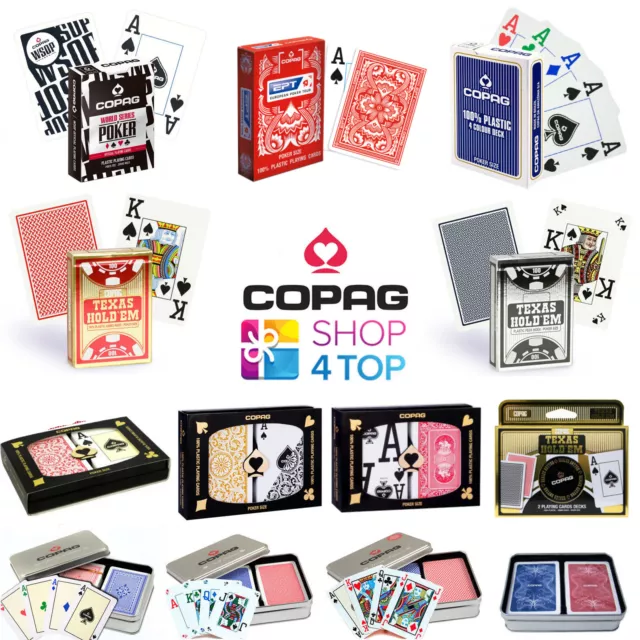 Copag Poker Playing Cards Deck 100% Plastic Standard Jumbo Index Made In Brazil