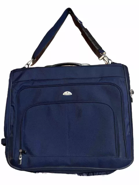 Samsonite Profile Carry-On Garment Suit Folding Travel Bag Hanging Navy Blue NEW
