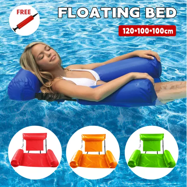 Wasserhängematte Wasserliege Floating Luftmatratze Wasser Poolsitz Schwimmsessel