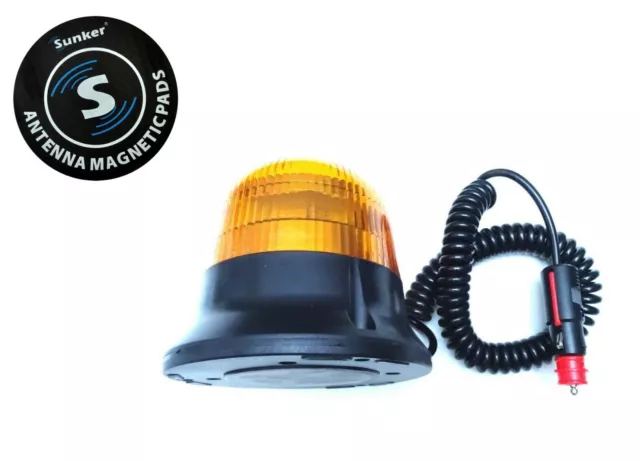 Orange Doppelblitz LED Warnleuchte Ø165 12V 24V E9 für PKW LKW  Abschleppwagen