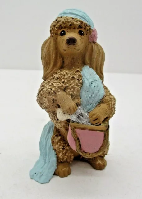 1989 Douglas Lynn Collection Dog with Purse Hat Scarf Figurine