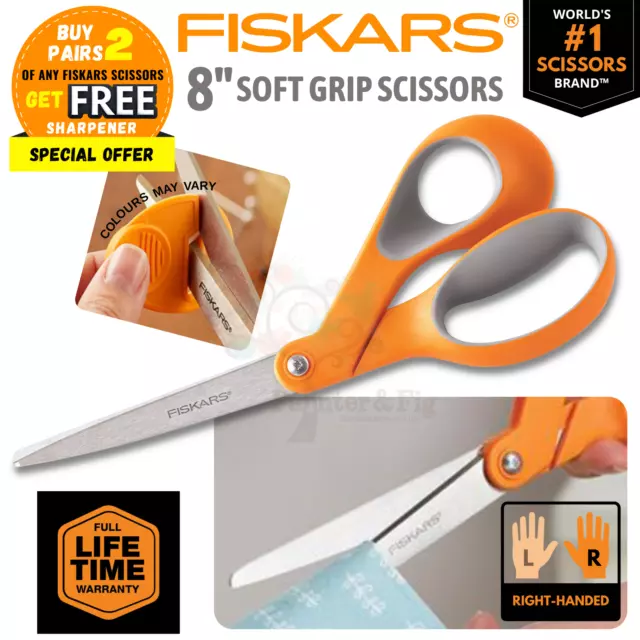 Fiskars Genuine Scissors SoftGrip Fabric Shears, 8" Ultra Sharp to the Tip