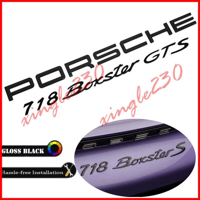 Gloss Black Porsche 718 Boxster GTS Letters Rear Badge Emblem Deck Lid Nameplate