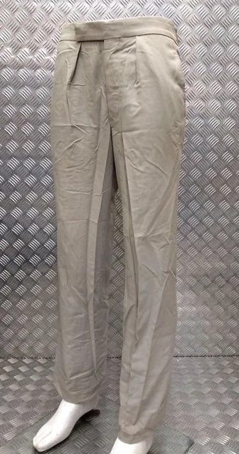 Original British military work safari tan pants adjustable workwear trousers NEW