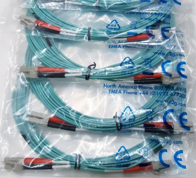 C2G 5m LC to LC Fiber Optic Cable 50/125 Fibre optique OM3 10/40/100 Gbe 1 Pièce