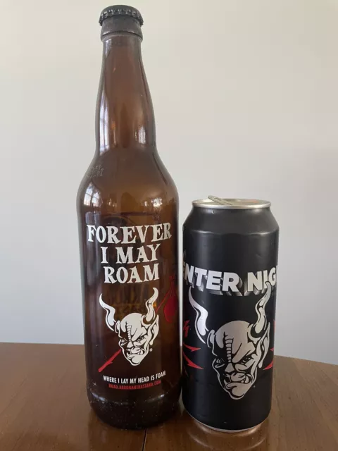 Stone Arrogant Bastard Ale Metallica “Roam” Bottle & “Enter Night” Can Empty