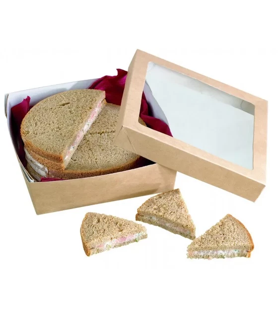 10 Brown Box With Window Lid, Gifts, Cakes, Brownies, 8Cm / 80Mm 10 Brown Box With Window Lid, Gifts, Cakes, Brownies, 8Cm / 80Mm