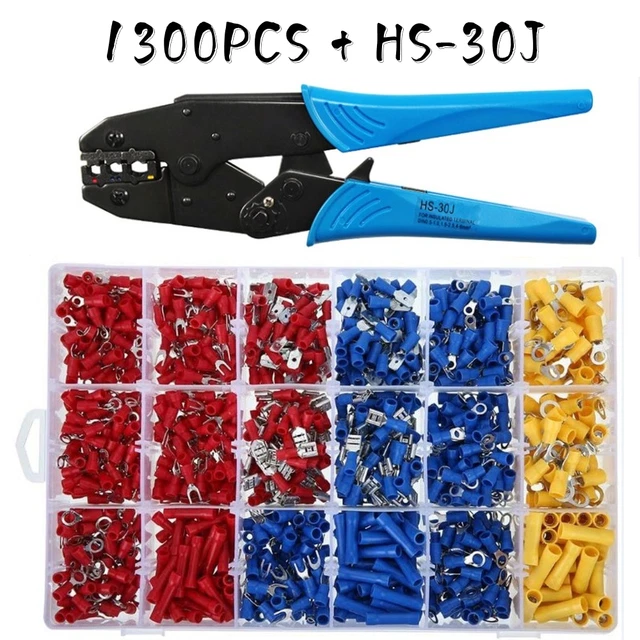 Click Terminals 1300PCS ASSORTED INSULATED Electrical Wire Terminals Crimp Connectors ...