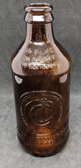 Vintage Brown Glass Crush International Limited 10 Fl Oz. Soda Bottle
