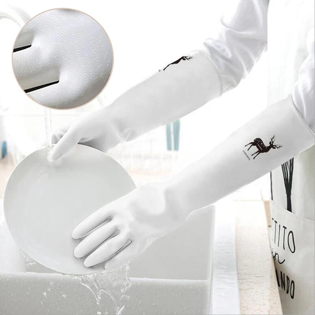 1 par de guantes de lavado platos de cocina lavar ropa hogar guantes de goma OY