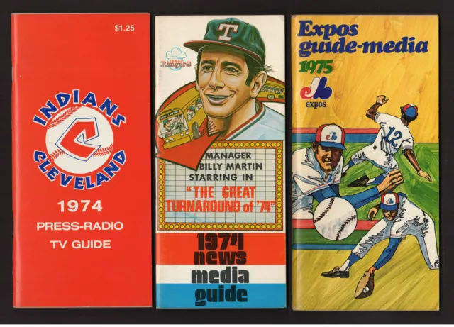 1974 to 1979 REDS~GIANTS~METS~EXPOS++  Press*Radio*TV Media Guides | 9 different
