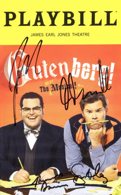 Gutenberg! The Musical Hand Signed Nyc Playbill+Coa     Andrew Rannels+Josh Gad