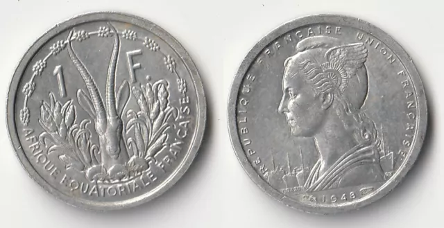 1948 French Equatorial Africa 1 franc coin