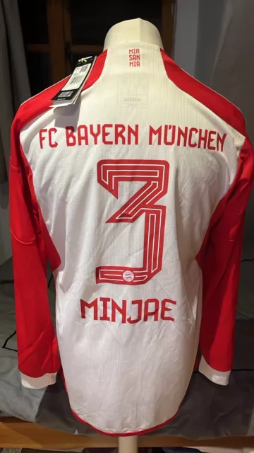 ORIGINAL BAYERN MUNICH 2023/24 Home Football Shirt Large ADIDAS BNWT Minjae 3