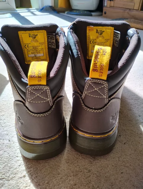 MENS DOC MARTENS Brown Steel Toe Work Safety Boots Size 8 BNWT £75.00 ...