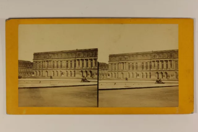 France Castle Of Versailles c1870 Photo Stereo Vintage Albumin