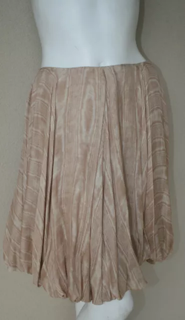 Zac Posen beige soft brown rose silk bubble skirt sz 8 lined new