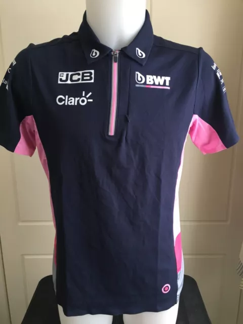 POLO CON CERNIERA DA UOMO BWT RACING POINT F1 EMISSIONE SQUADRA MEDIA di PELMARK - 2020