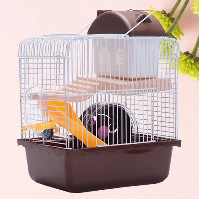 1pc hamster cage multifonction pratique portable à double couche cage villa 3