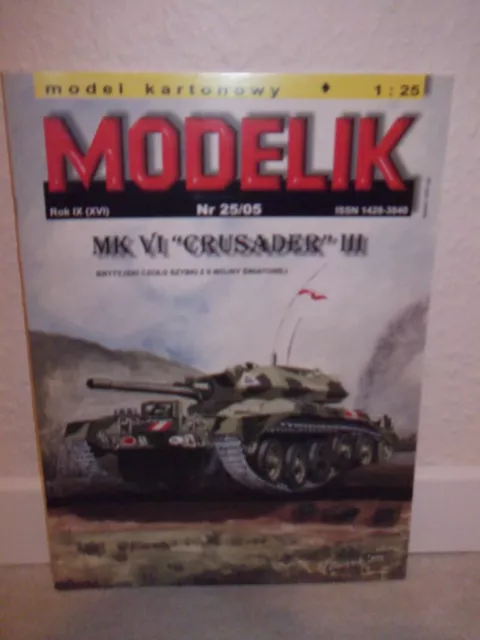 Kartonmodell Panzer Crusader 3 MK VI im Maßstab 1:25 von Modelik