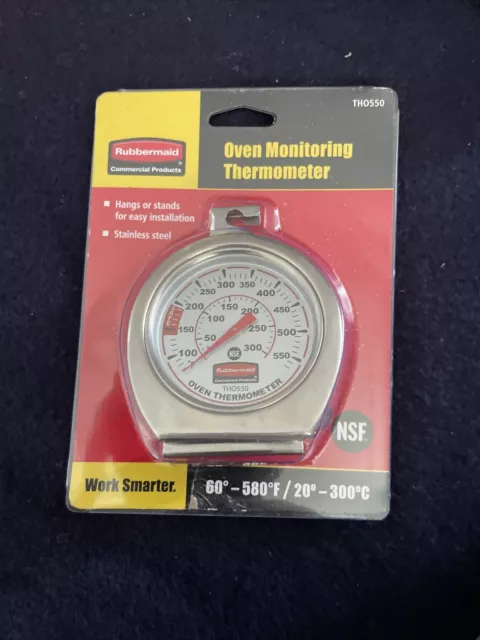 NEW NIP Rubbermaid THO550 Commercial Stainless Steel Oven Monitoring Thermometer