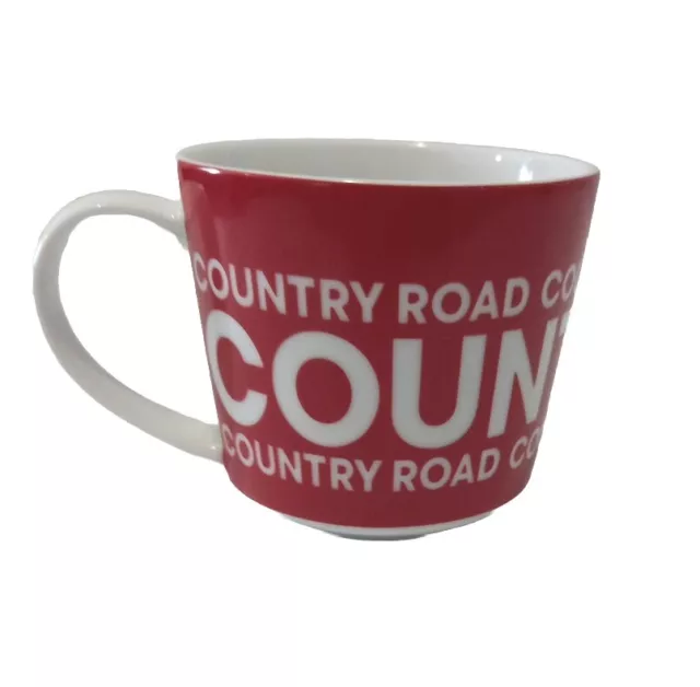 Country Road Home Stoneware Hand Glazed Red Soup Mug Coffee Cup Logo