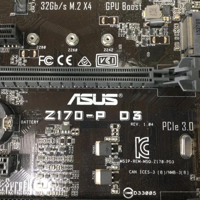 ASUS Z170-P D3 Motherboard ATX DDR3 LGA 1151 HDMI DVI USB3.0 Intel Z170 Chipset 3