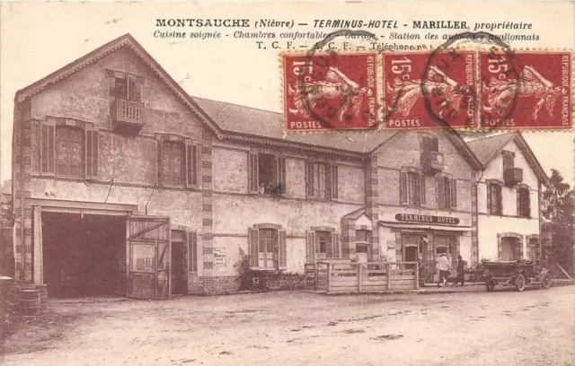 Cpa 58 Montsauche Terminus Hotel Mariller Owner