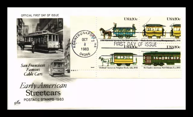 Dr Jim Stamps Us Cover Early American Streetcars Fdc Plate Block Artcraft