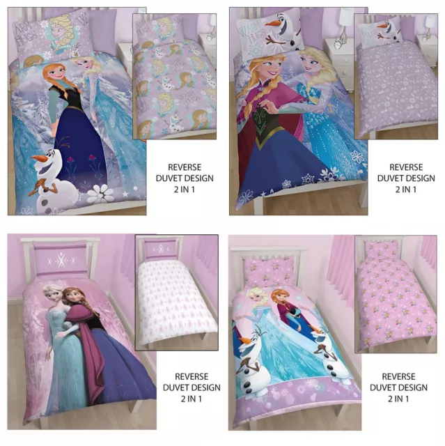 Ensemble de housse de literie simple double couette couette couette simple Disney cristal gelé Anna Elsa Olaf